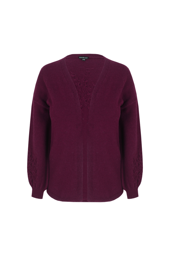 Bordeaux Vest Met Borduursels