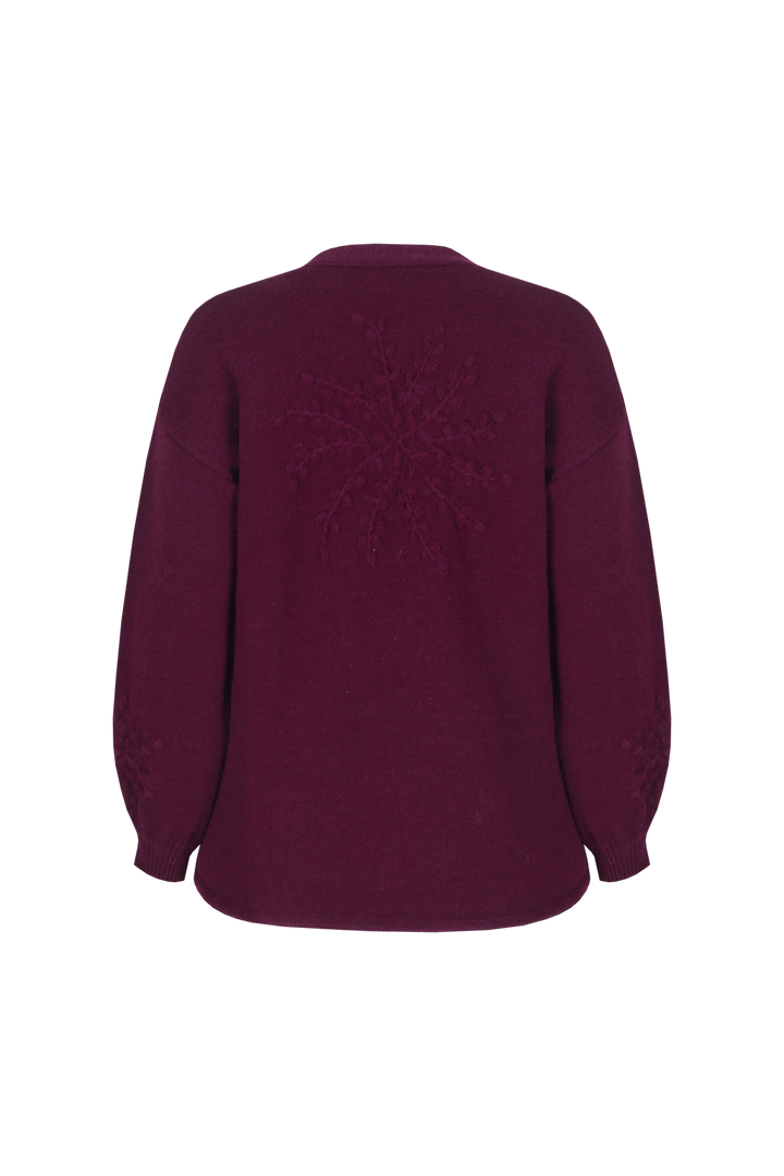 Bordeaux Vest Met Borduursels