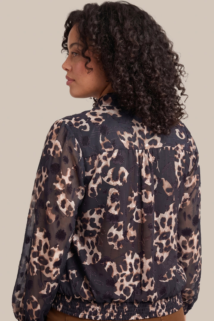Zwarte Blouse Met Dierenprint