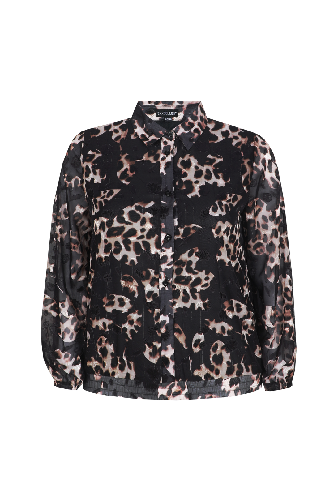 Zwarte Blouse Met Dierenprint