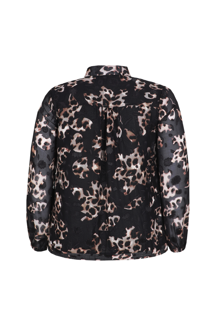 Zwarte Blouse Met Dierenprint