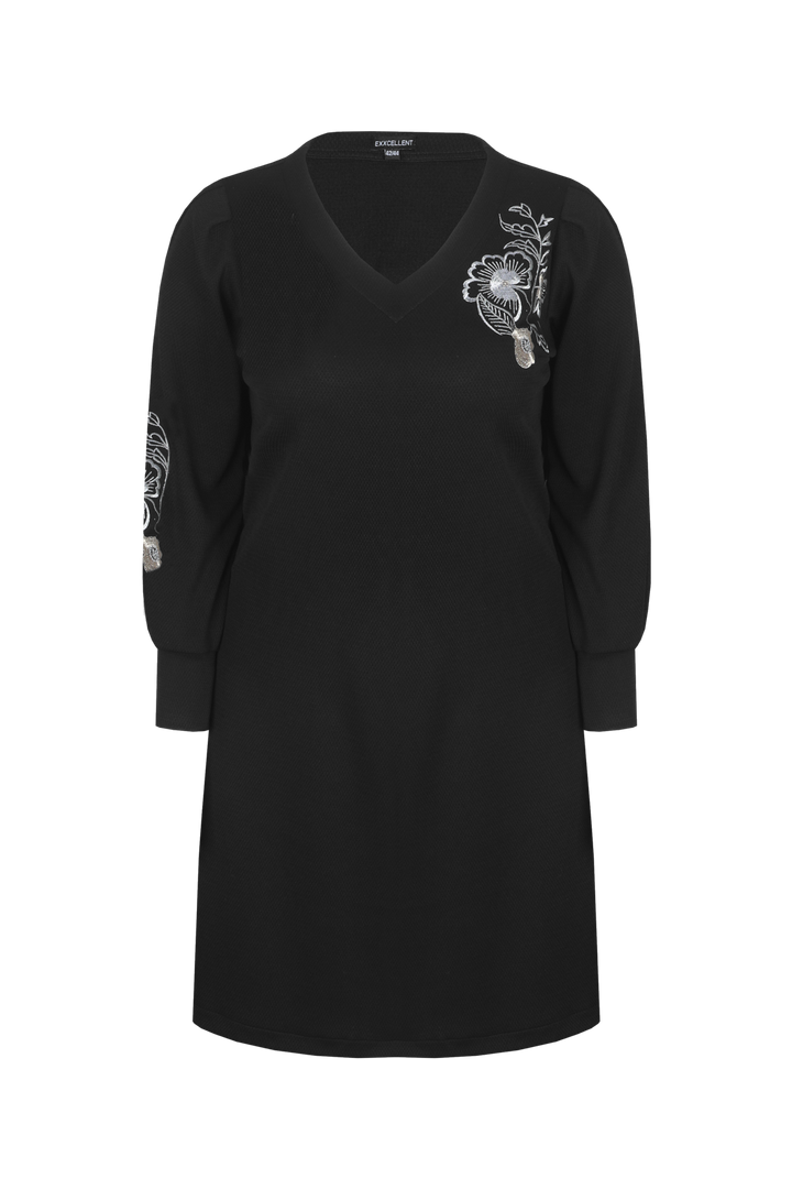 Zwarte Jurk Met Bloemen