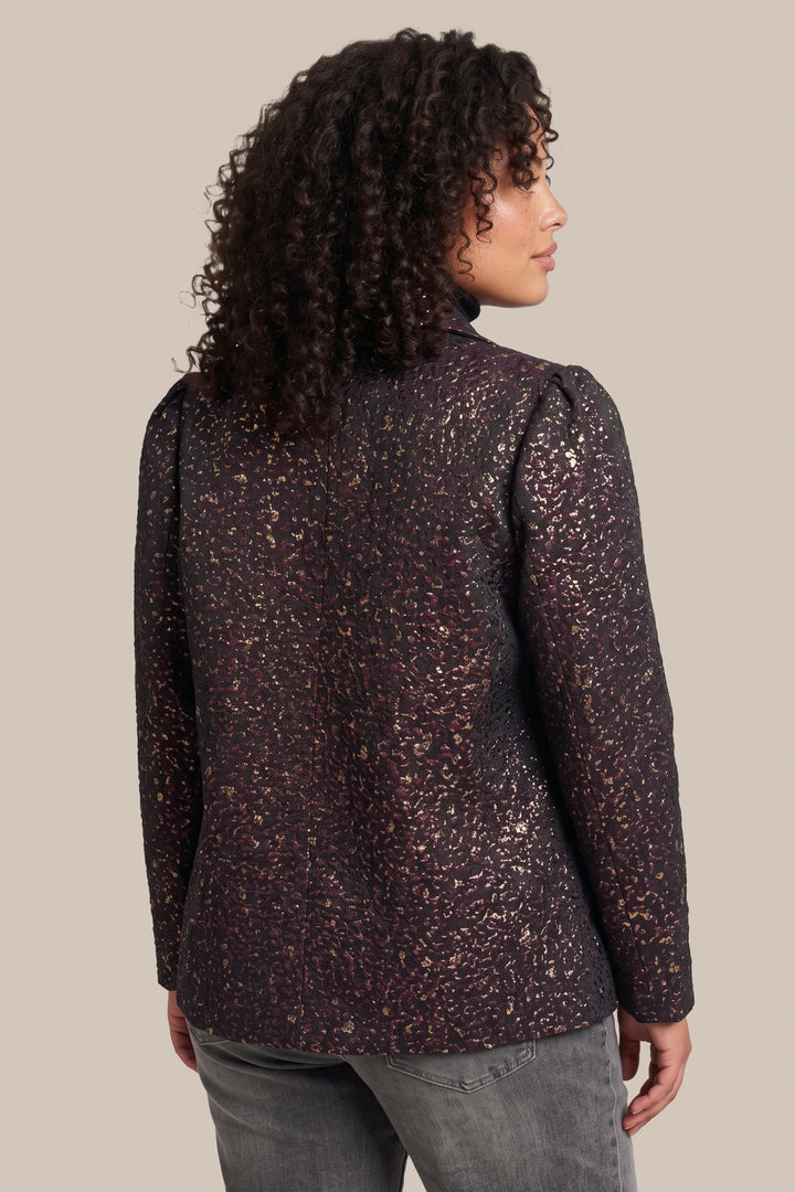 Metallic Jacket Met Panterstructuur