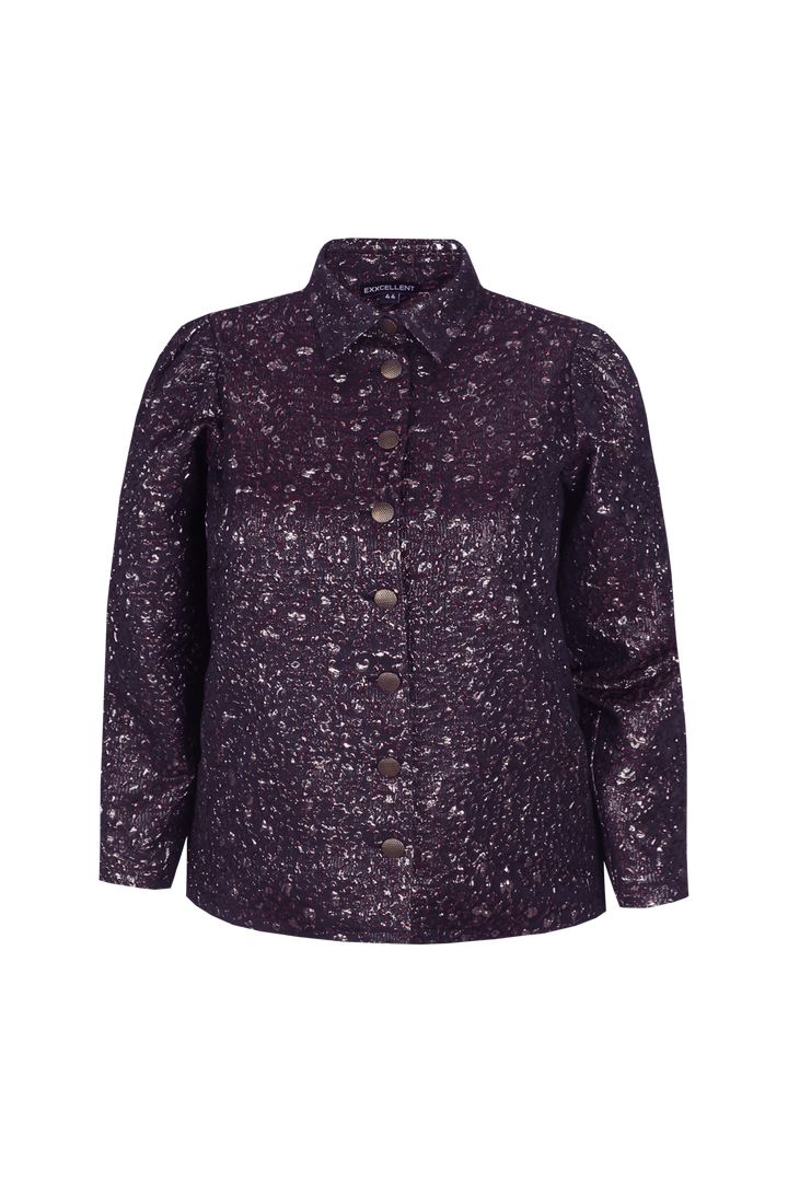 Metallic Jacket Met Panterstructuur