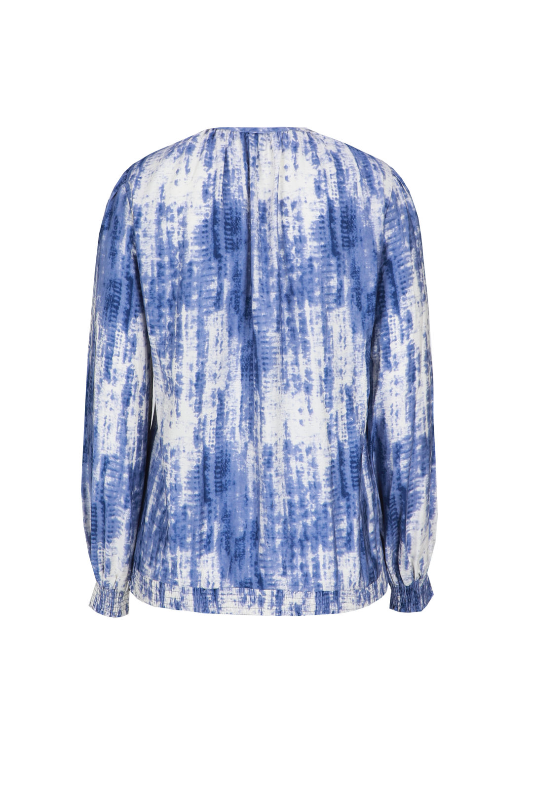 Blauwe Print Blouse Met Strik