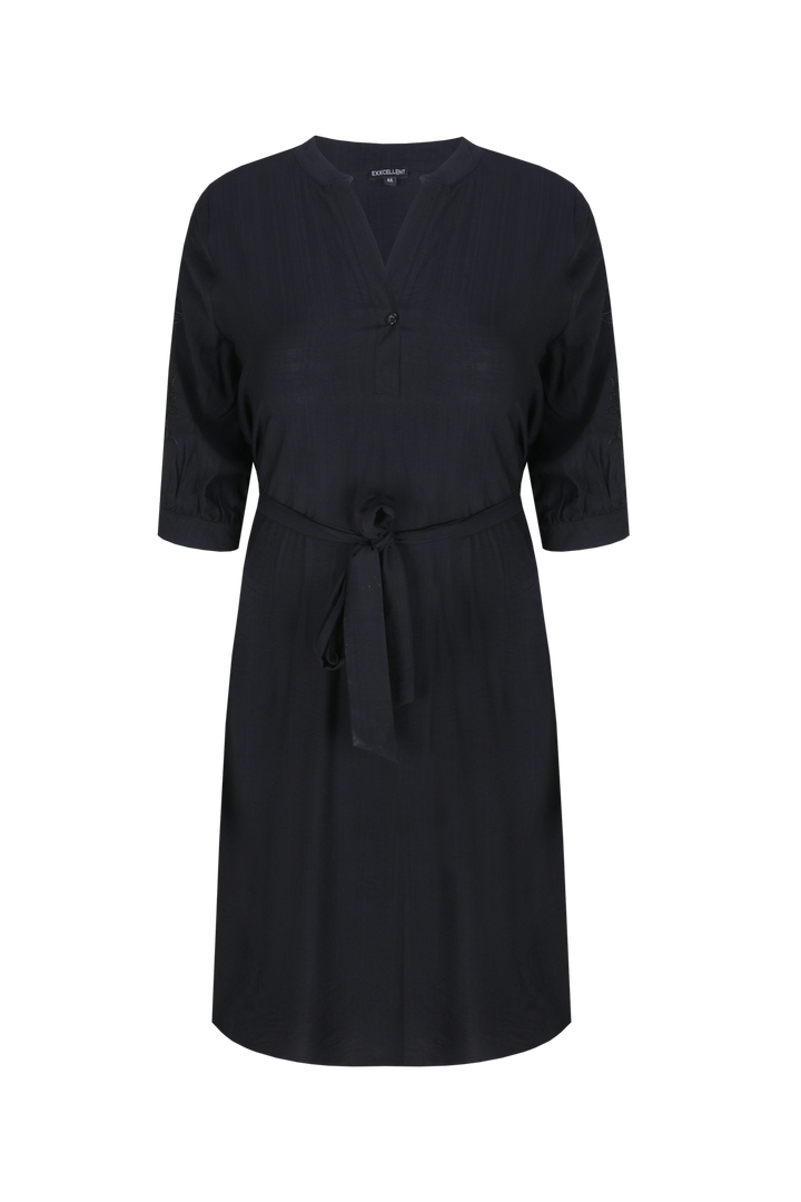 Zwarte Jurk Met Ceintuur