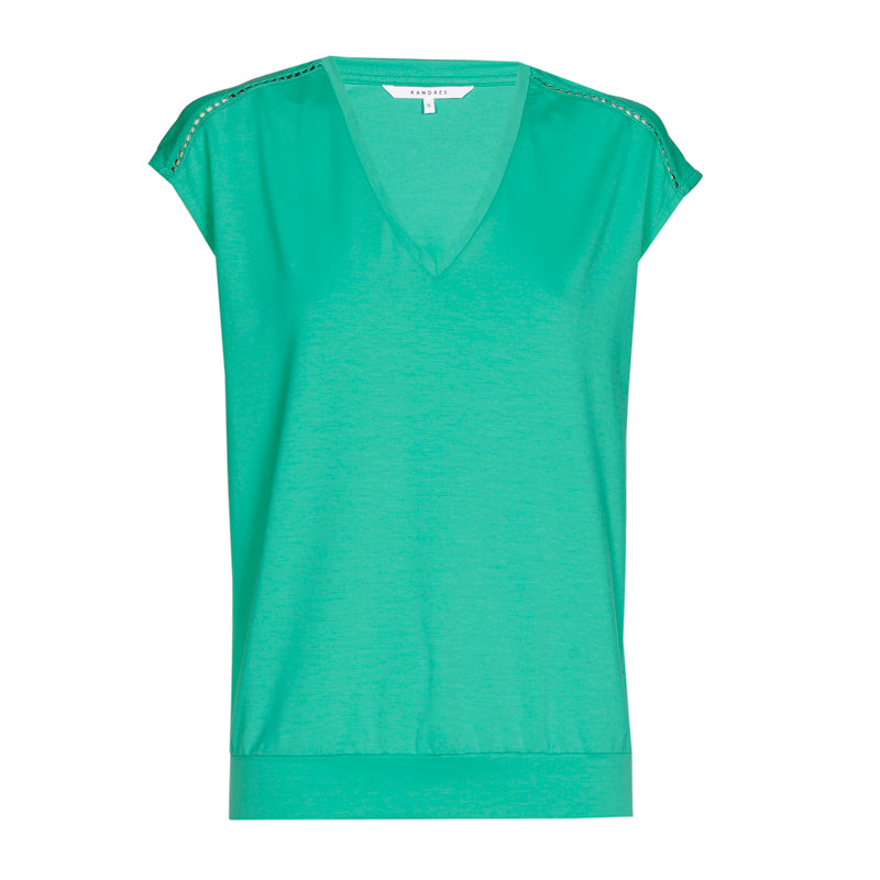 fresh mint t-shirt met kapmouw - xandres - - grote maten - dameskleding - kledingwinkel - herent - leuven