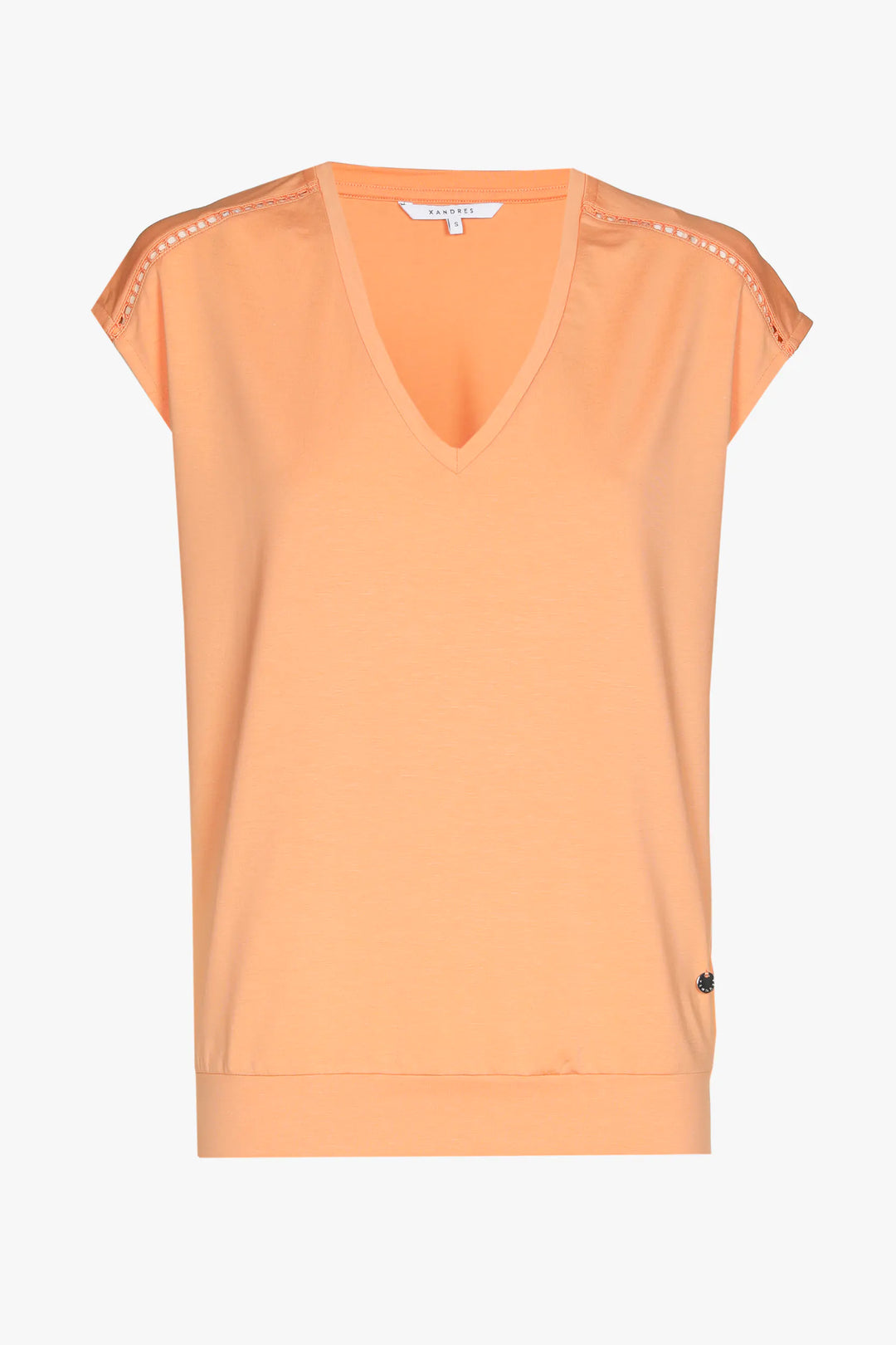 peach t-shirt met kapmouw - xandres - - grote maten - dameskleding - kledingwinkel - herent - leuven