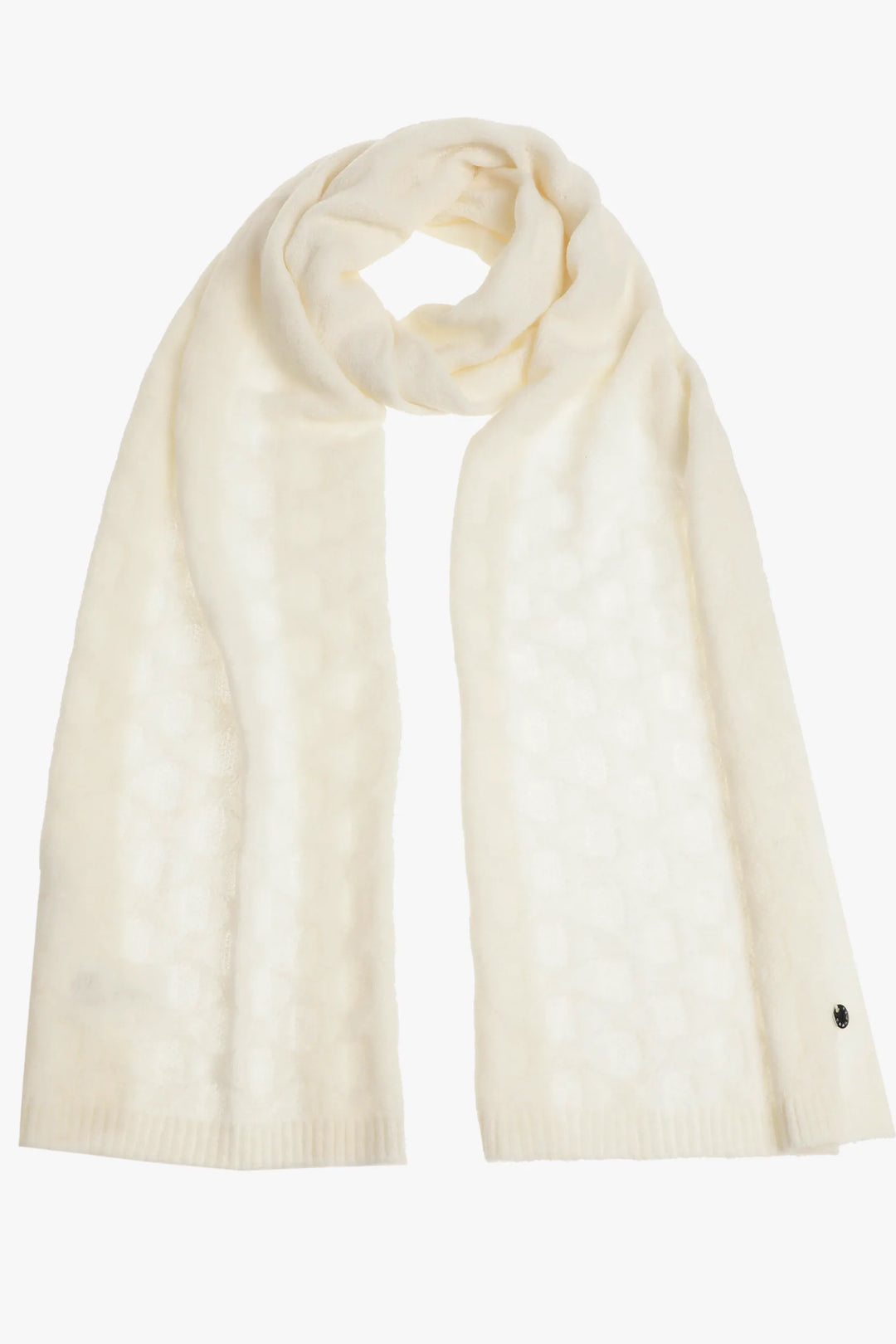 witte sjaal met originele fantasiesteek - xandres - 28978-01-3241-wit - grote maten - dameskleding - kledingwinkel - herent - leuven