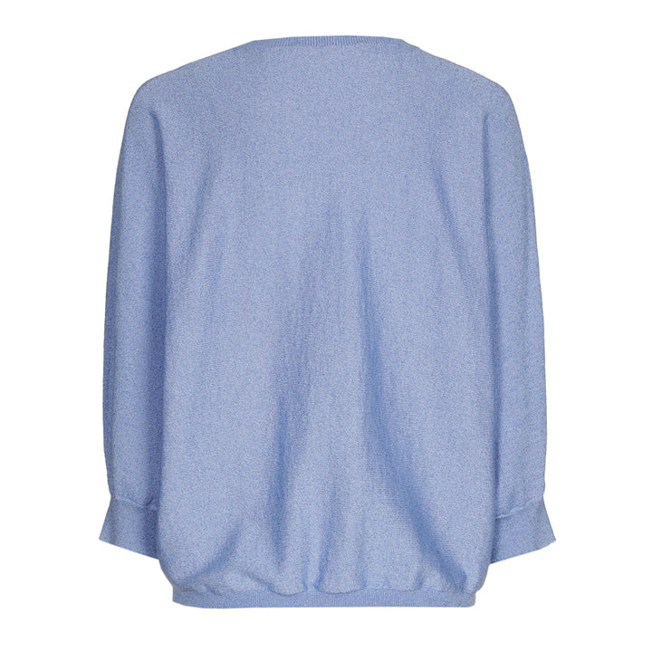 dun lurex pulletje in milky blue - xandres - - grote maten - dameskleding - kledingwinkel - herent - leuven