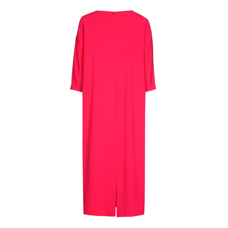 jurk met ribstructuur in hot pink - xandres - - grote maten - dameskleding - kledingwinkel - herent - leuven