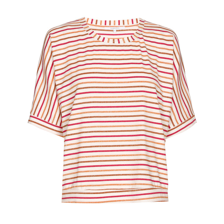 shirt met fijne glansstrepen in hot pink - xandres - - grote maten - dameskleding - kledingwinkel - herent - leuven