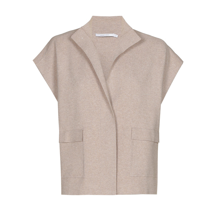 Cappuccinokleurige Mouwloze Vest