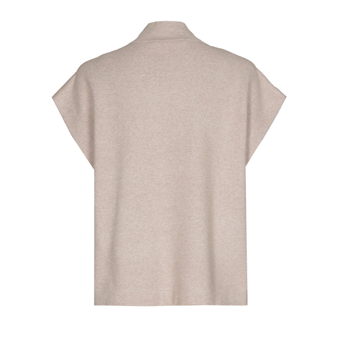 Cappuccinokleurige Mouwloze Vest