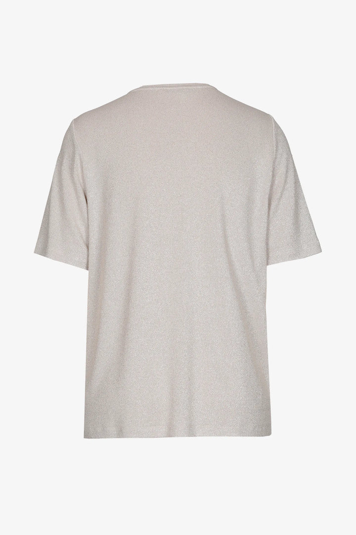 Glanzende V-hals T-shirt