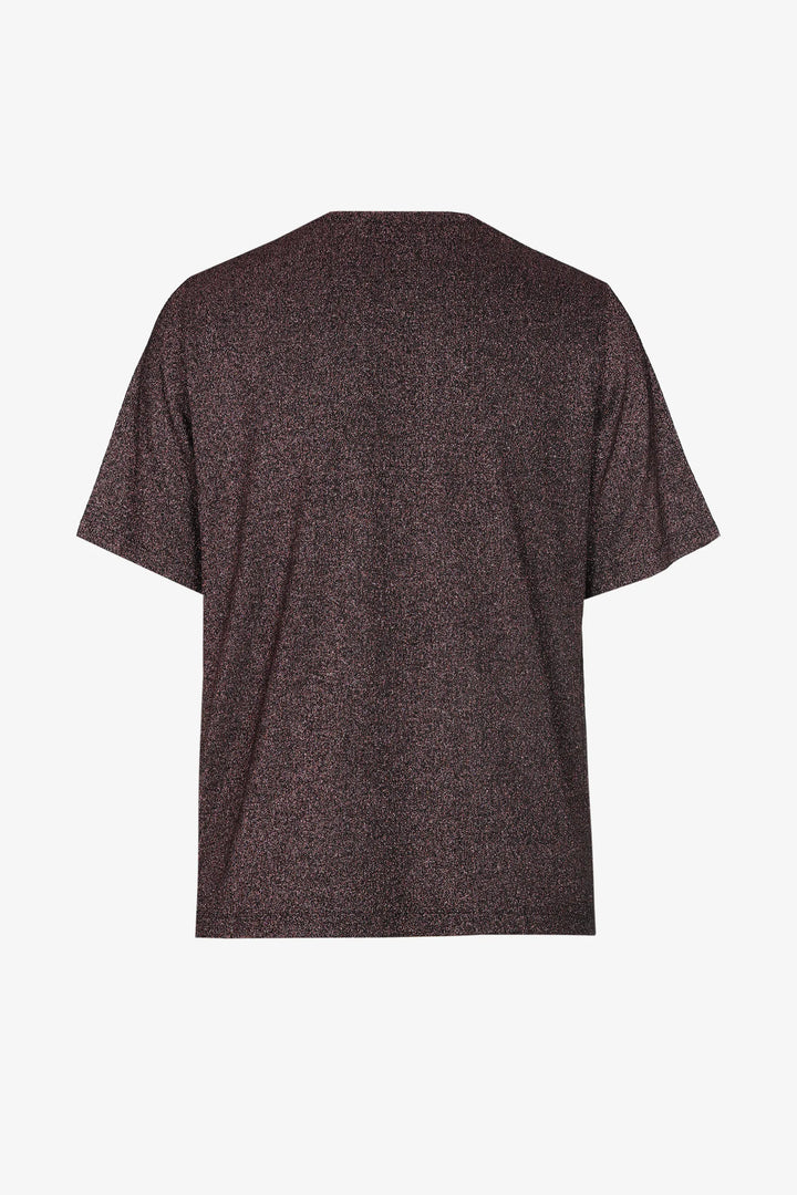 Glanzende V-hals T-shirt
