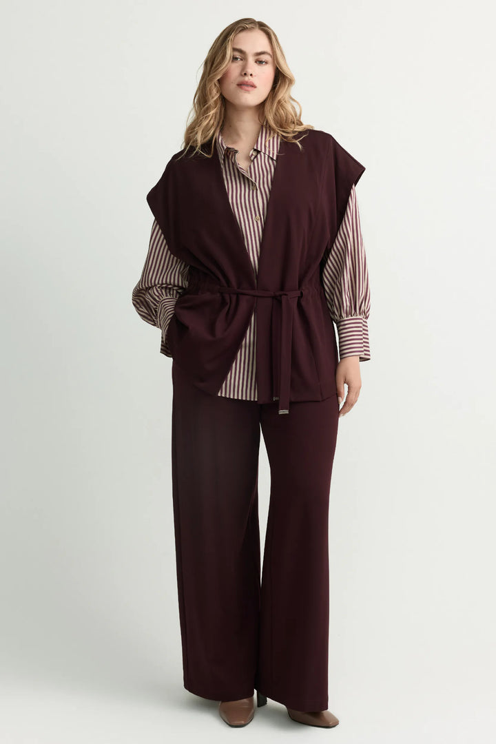 Mouwloze cardigan met strik