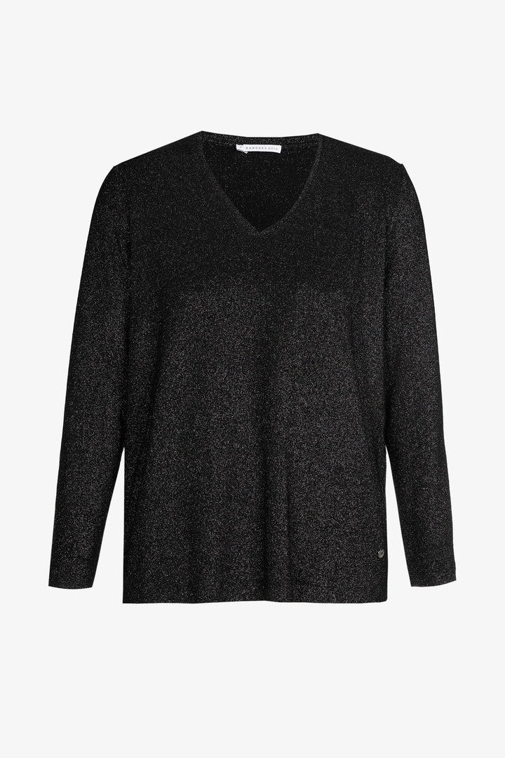 groen lurex shirt met v-hals