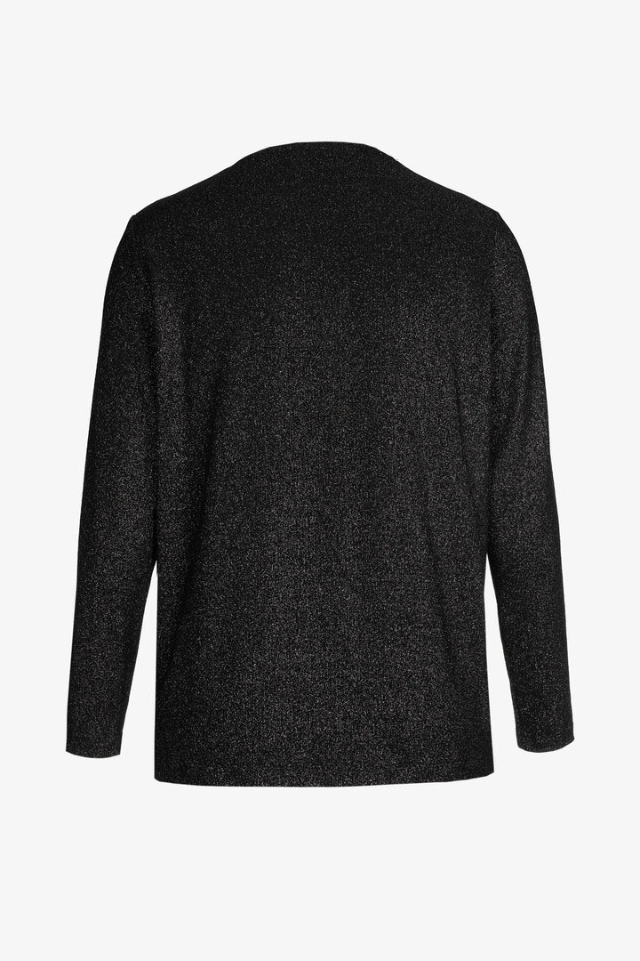 groen lurex shirt met v-hals