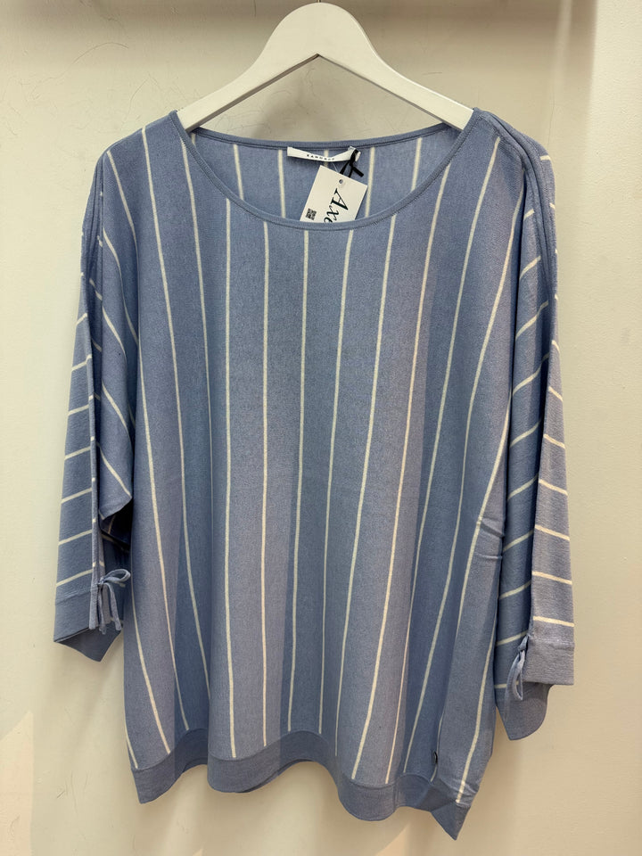 Gestreept Zijden Truitje Met Verstelbare Mouwen