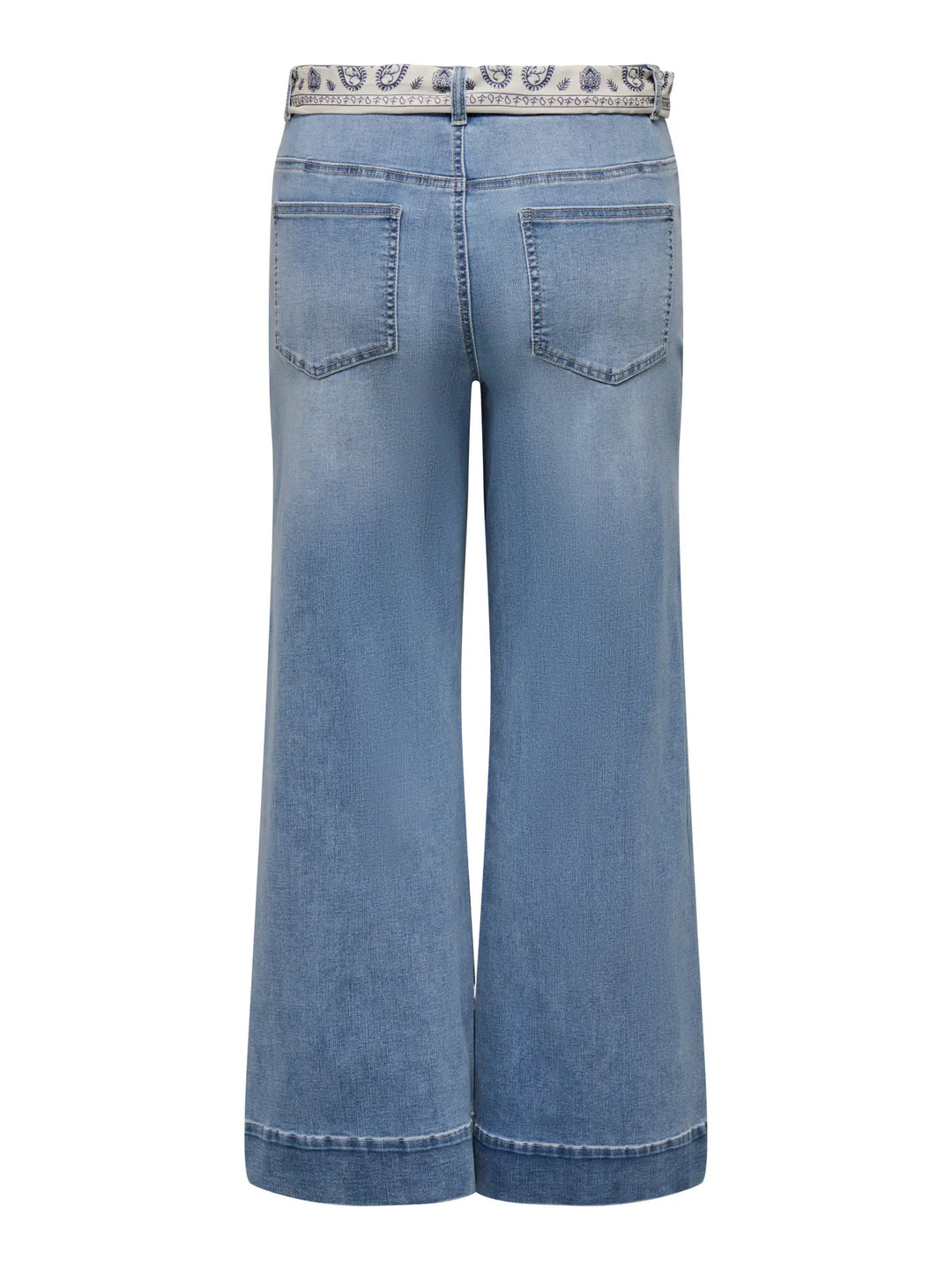 Lichte Wide Leg Jeans met Sjaal