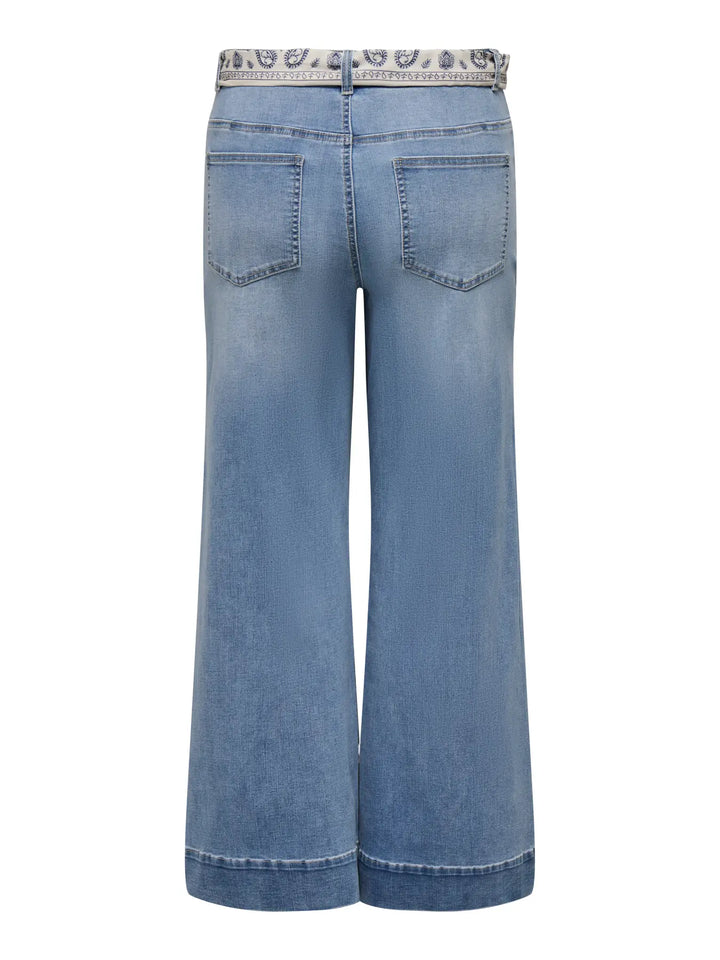Lichte Wide Leg Jeans met Sjaal