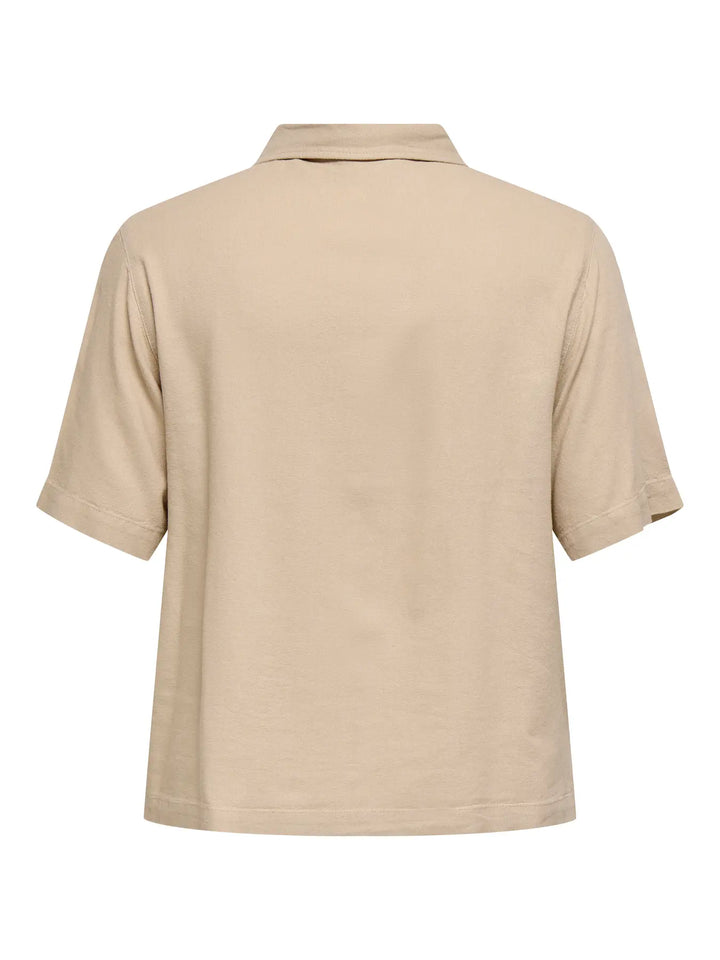 Linnen Blouse Korte Mouwen