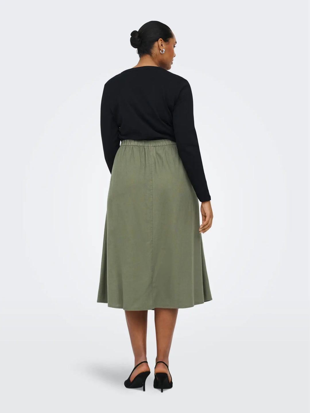 Kaki soepele midi-rok