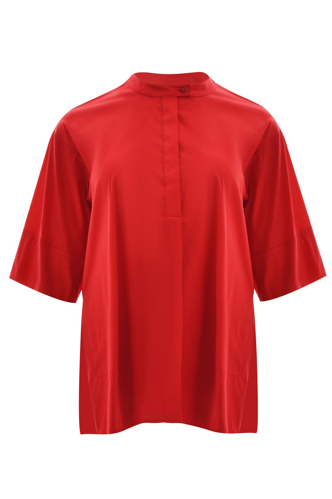 Rode Blouse Met Hoge Split