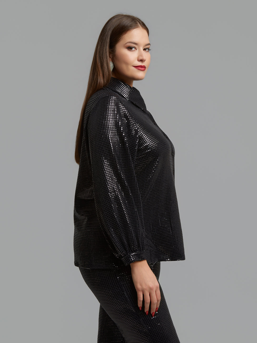 Zwarte Glitter Blouse