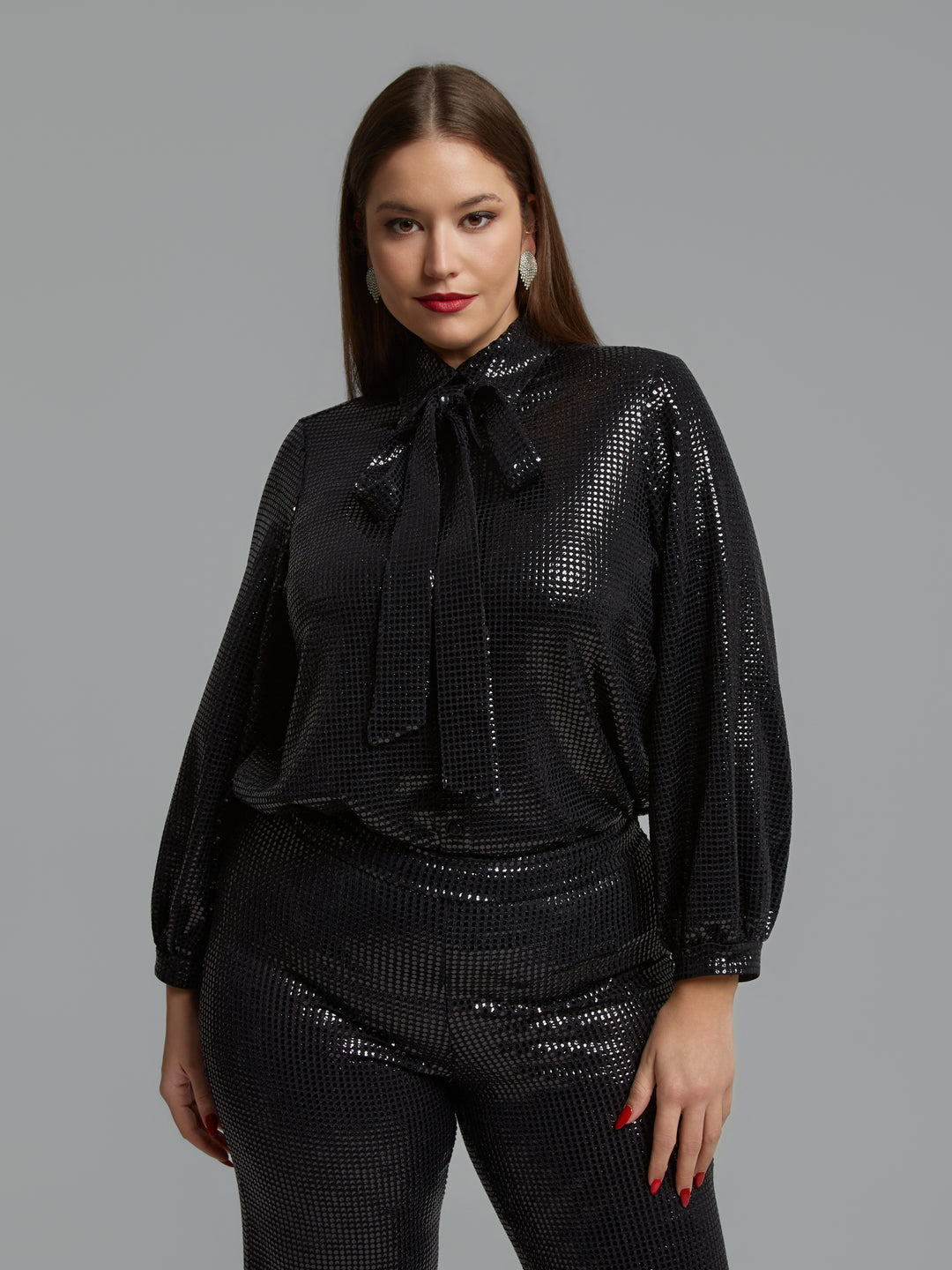 Zwarte Glitter Blouse