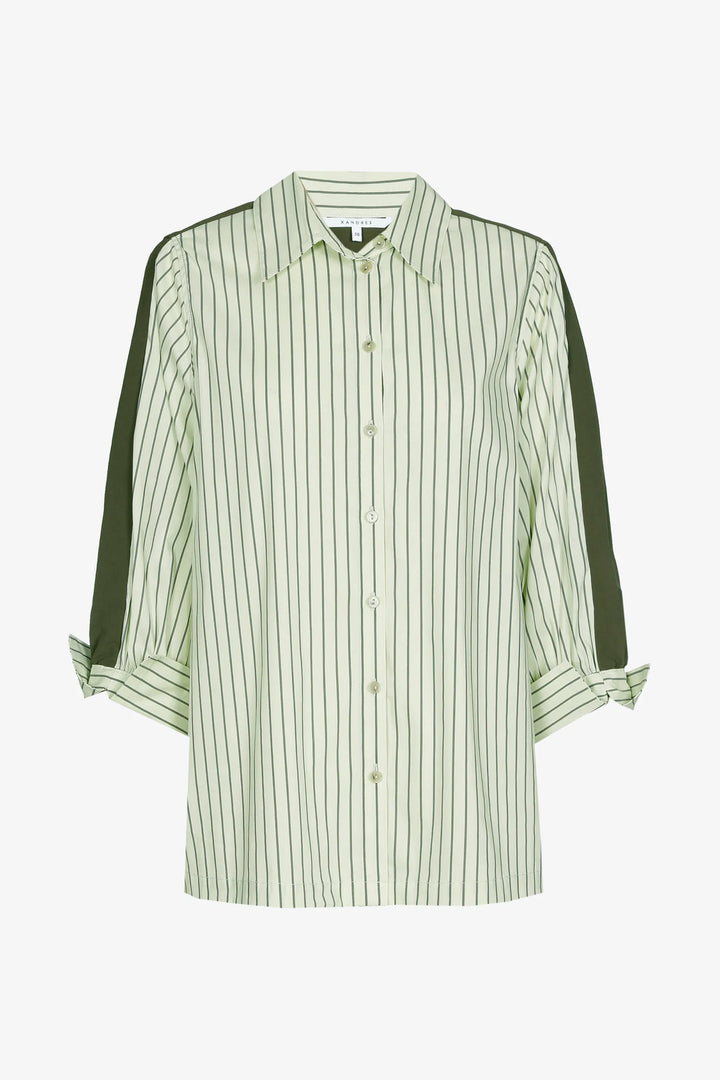 Blouse Met Strepen En Contrasterende Rug