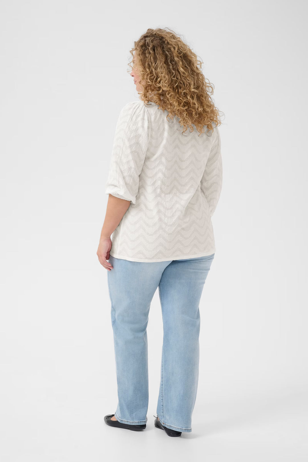 Luchtige Blouse Met Zigzagpatroon En Ruches