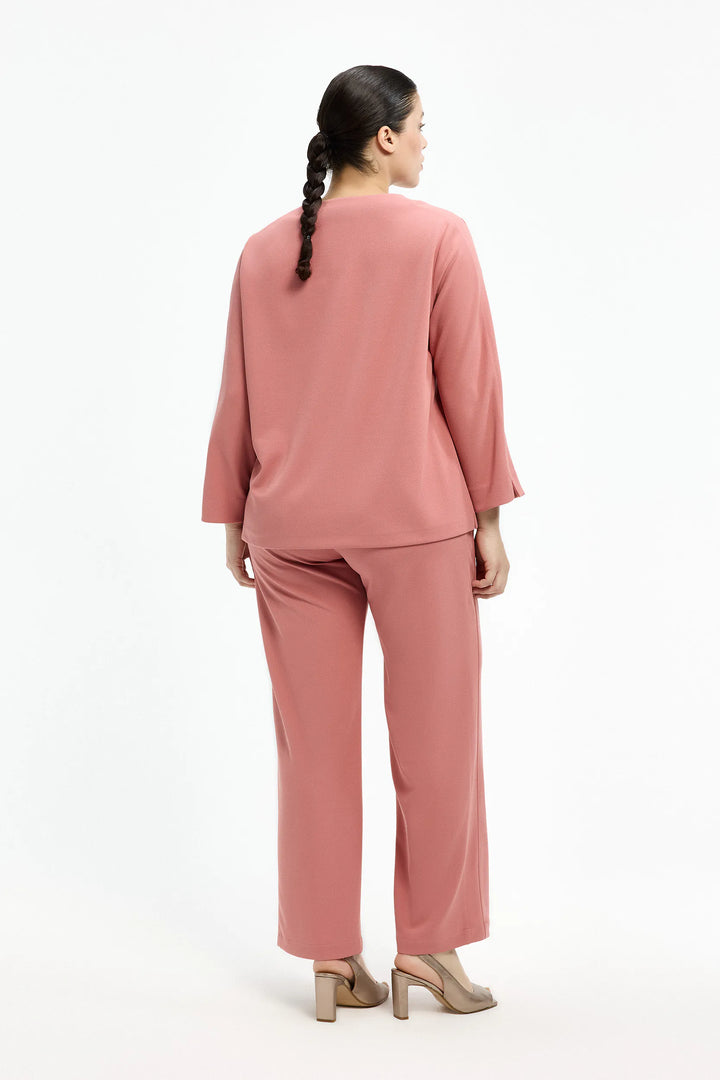 Roze Blouse met V-hals