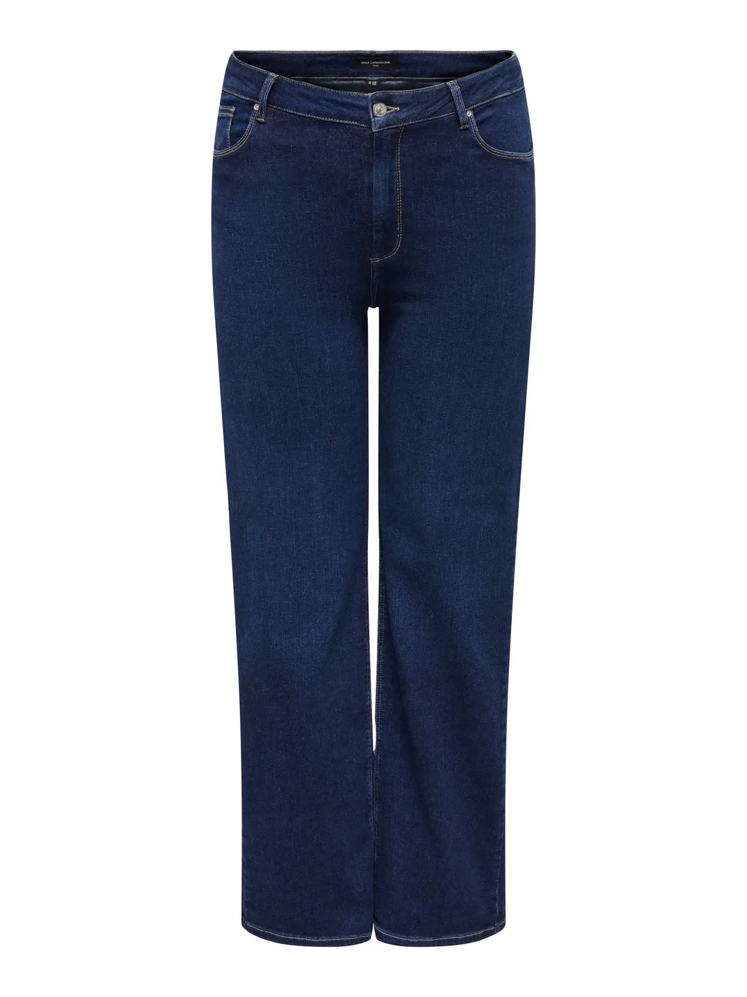 Trendy Wide-Leg Jeans In Dark Blue Denim