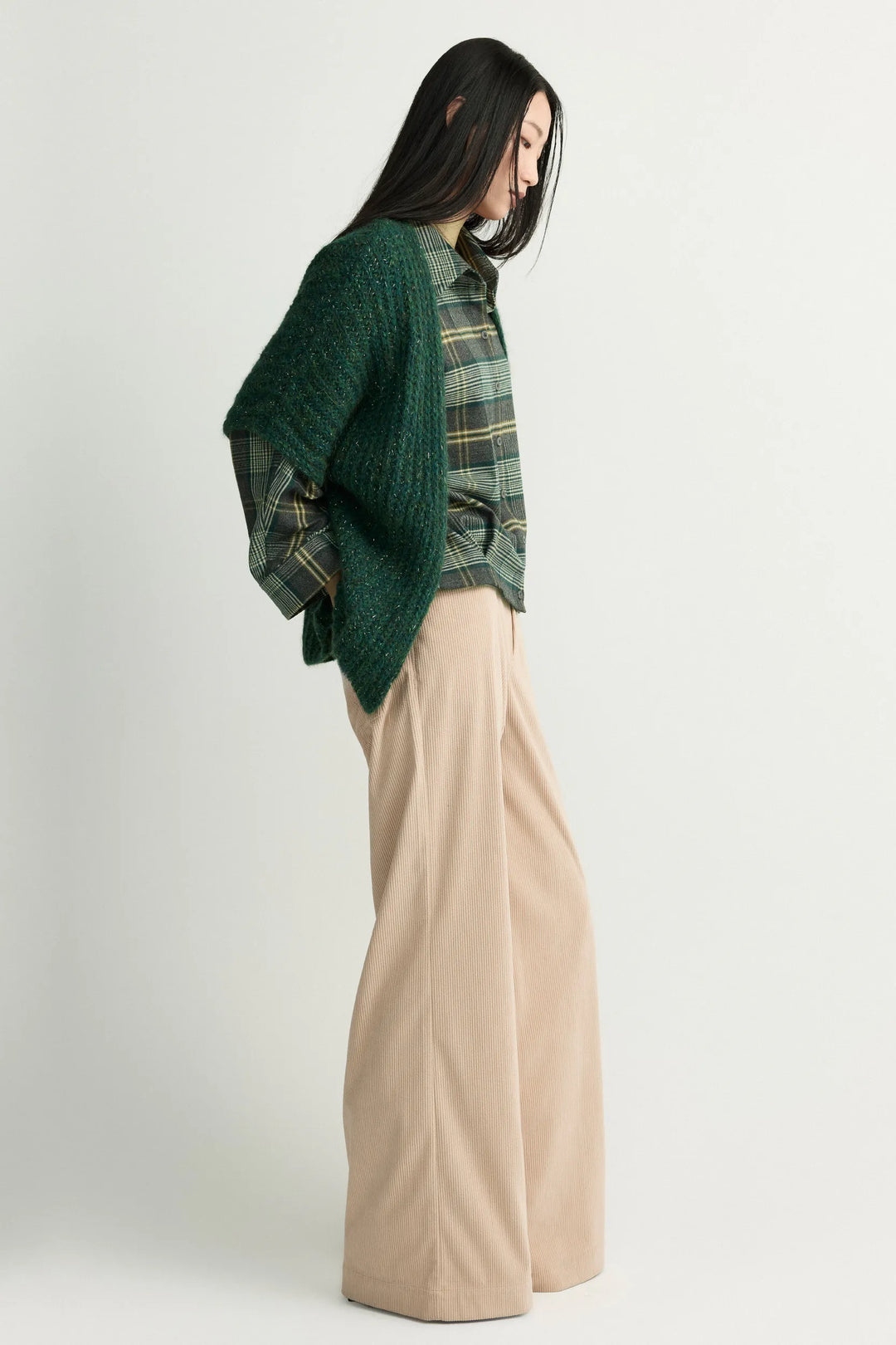 Groene Mohair Cardigan met Alpaca