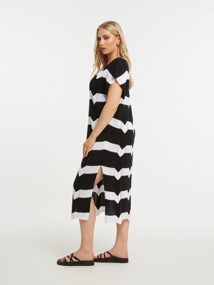 Gehaakte Zwart Witte Jurk