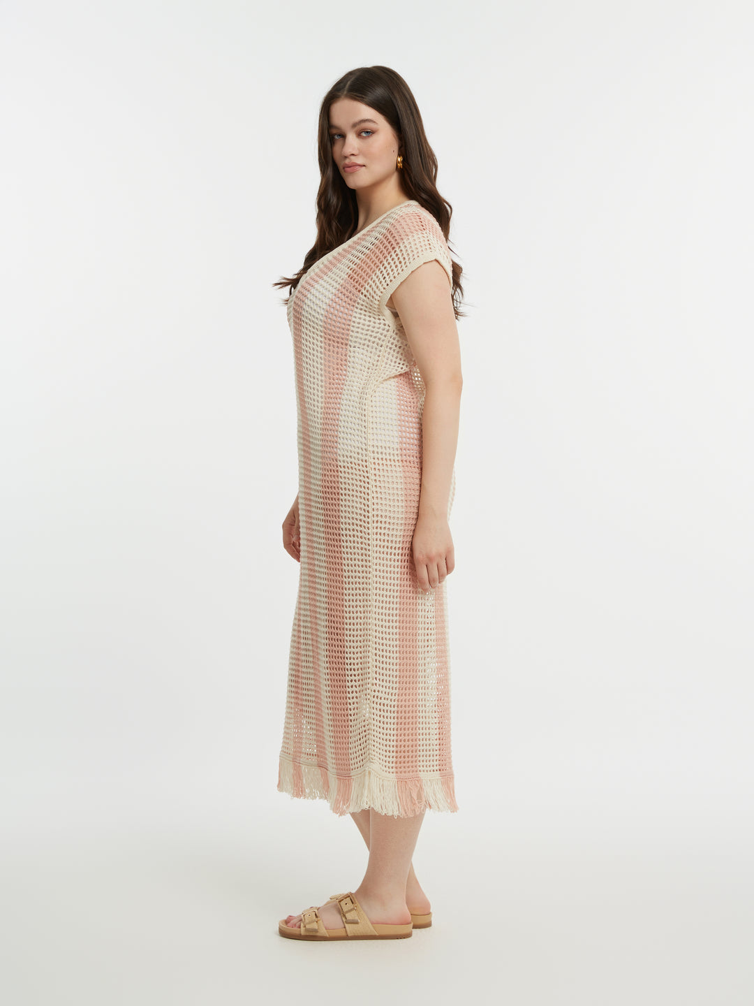 Gehaakte Maxi Jurk Met Franjes