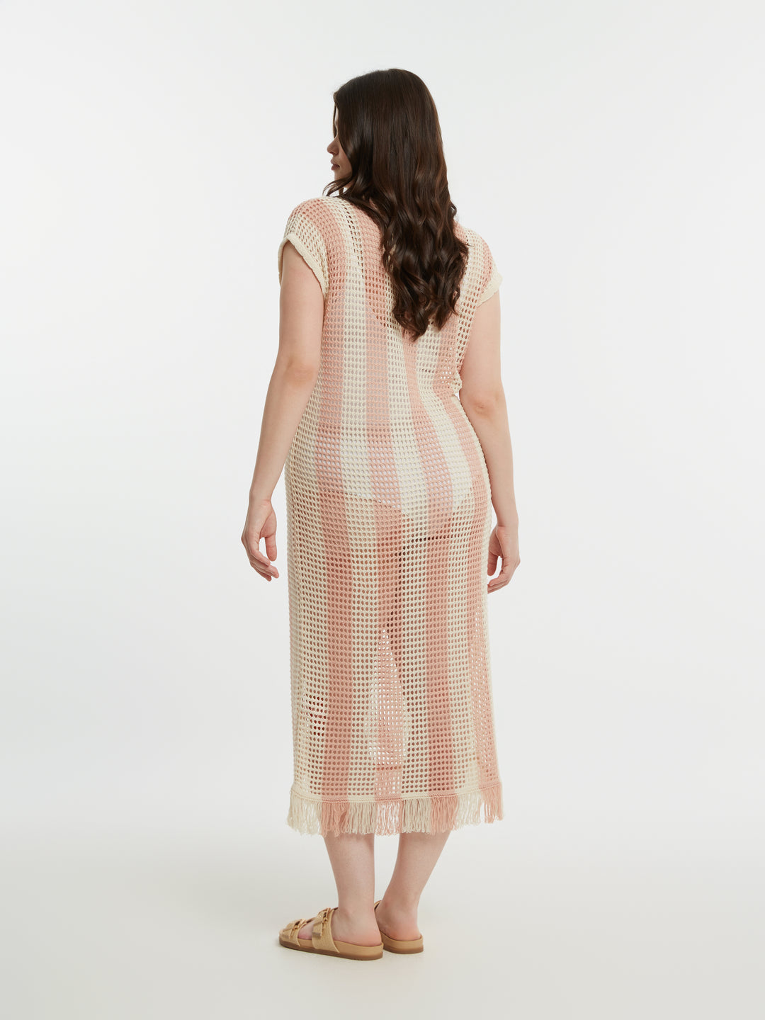 Gehaakte Maxi Jurk Met Franjes