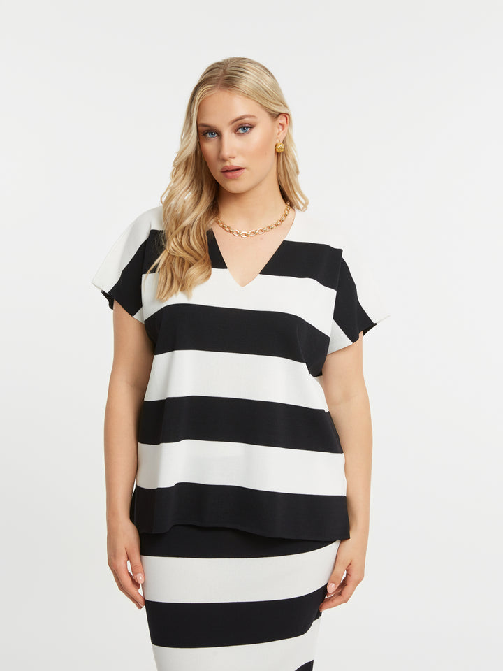 Zwart Wit Gestreepte Top