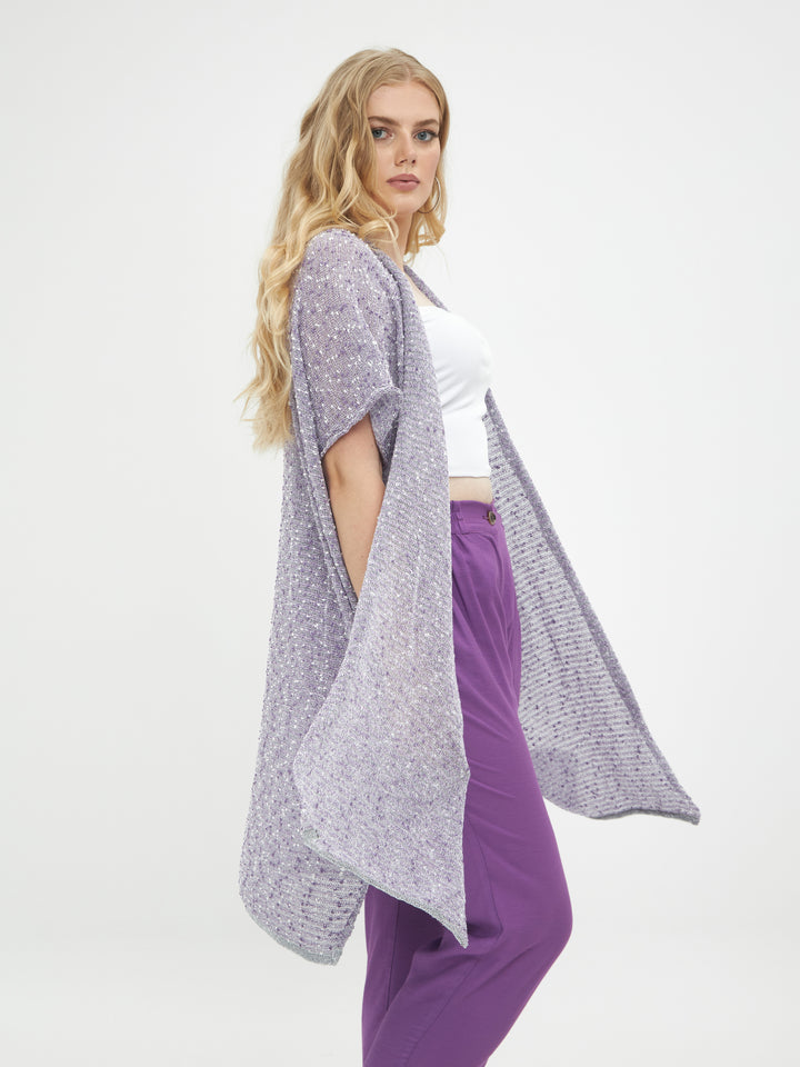 lila cardigan - mat fashion - 8101.5016-lilac - grote maten - dameskleding - kledingwinkel - herent - leuven