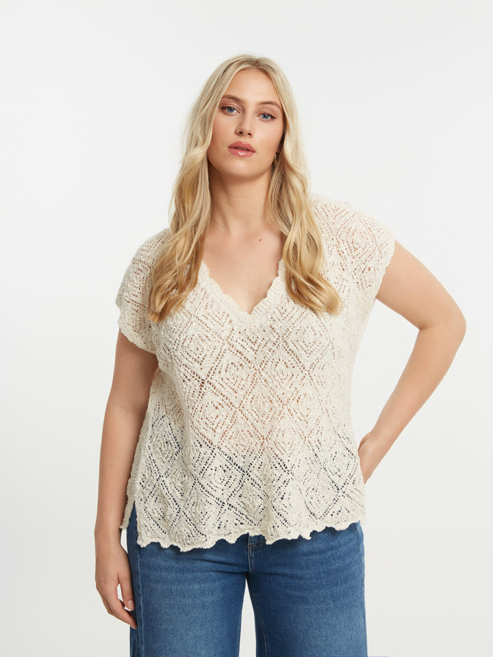Gehaakte Ecru Top