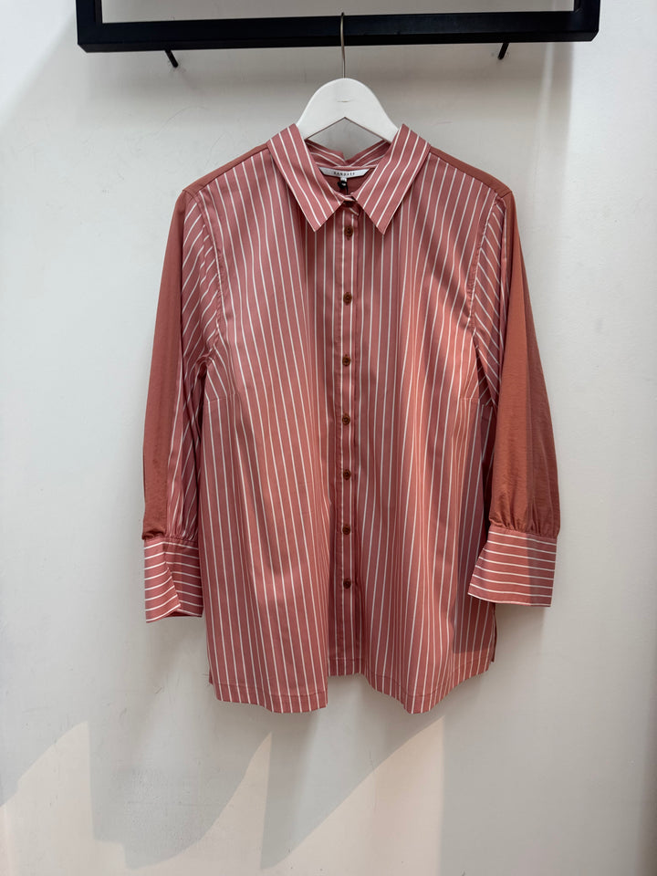 Blouse Met Strepen En Contrasterende Rug