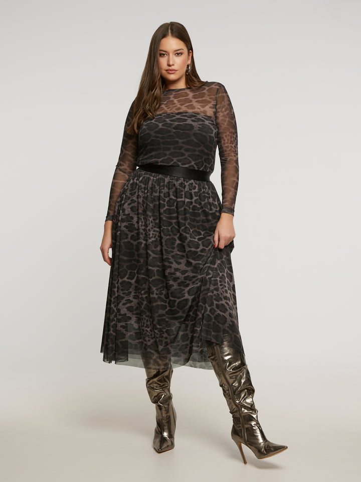 Plussize Tule Rok Luipaardprint