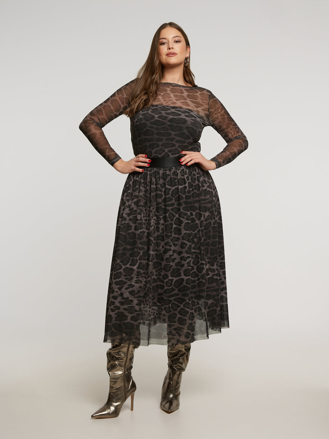 Plussize Tule Rok Luipaardprint