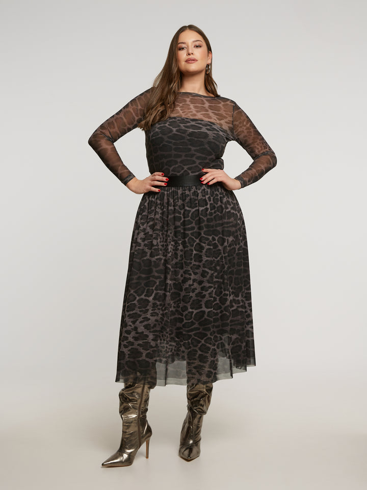Plussize Tule Rok Luipaardprint