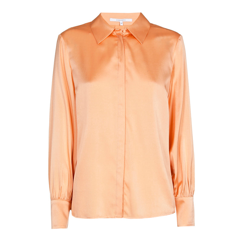 peach zijde blouse - xandres - - grote maten - dameskleding - kledingwinkel - herent - leuven