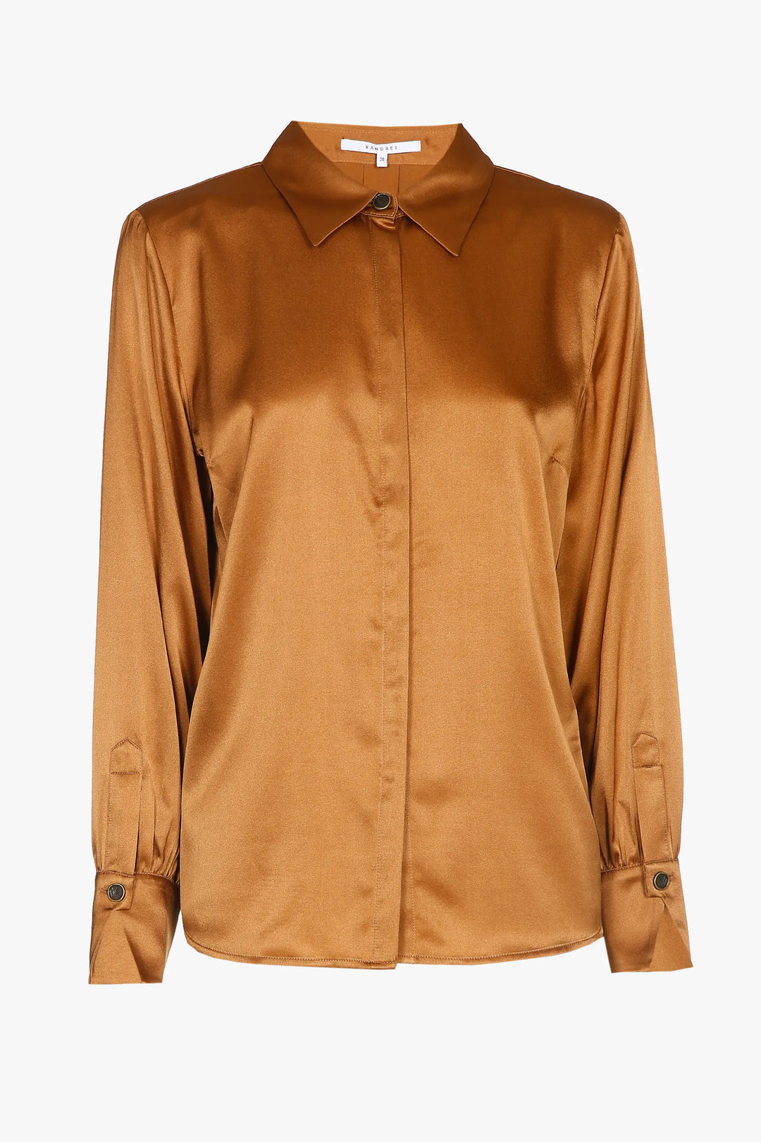 camel zijden blouse - xandres - - grote maten - dameskleding - kledingwinkel - herent - leuven