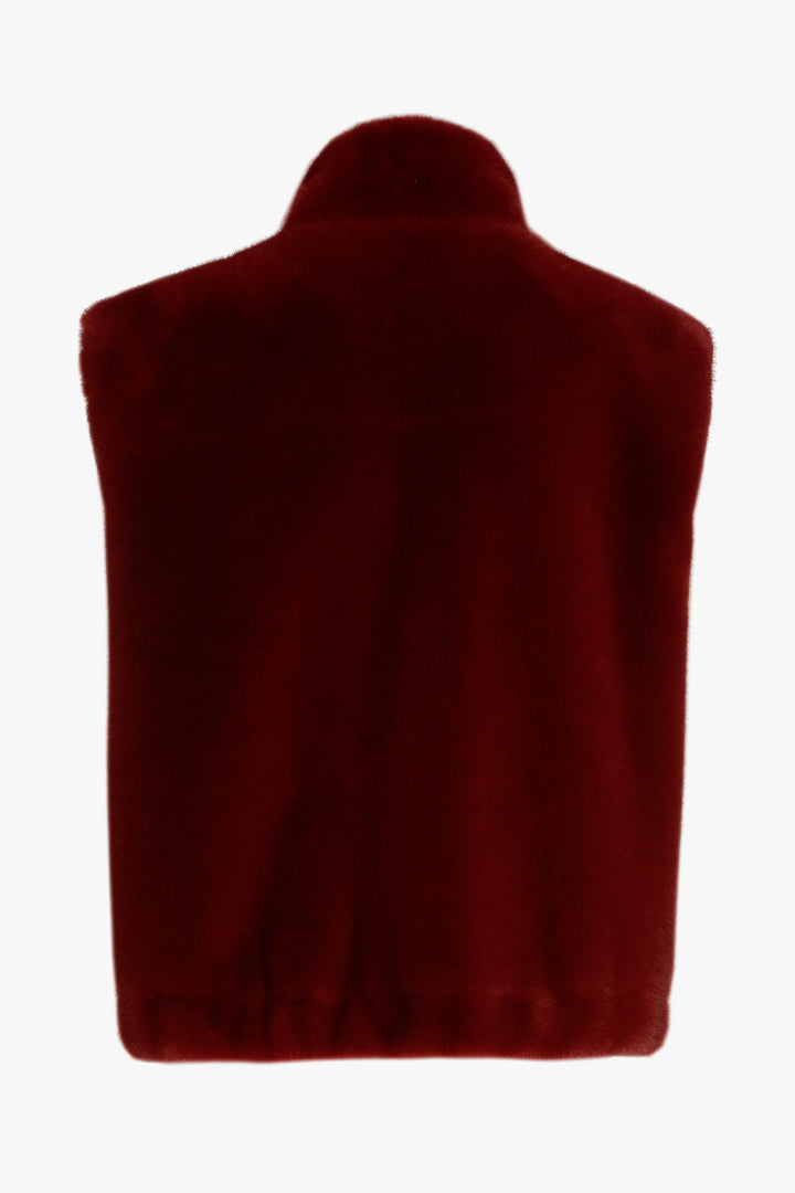 Stijlvolle bomber bodywarmer in winter wine