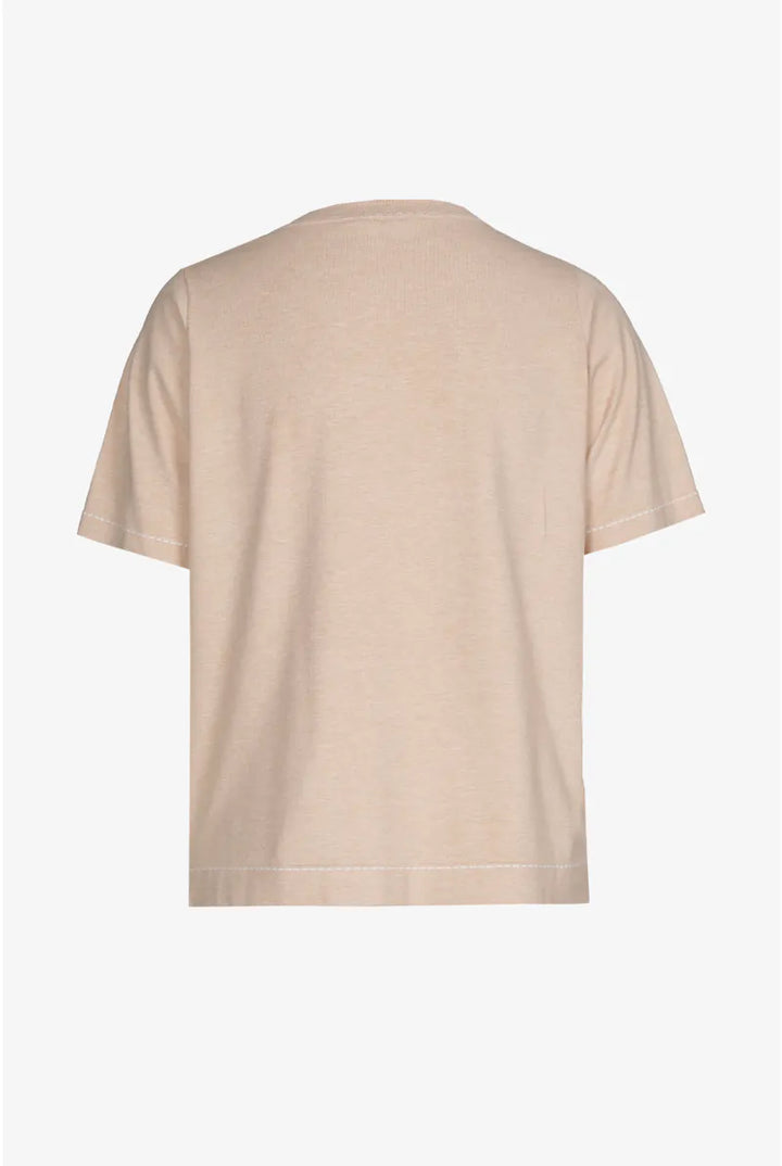 Beige Trui met Korte Mouw